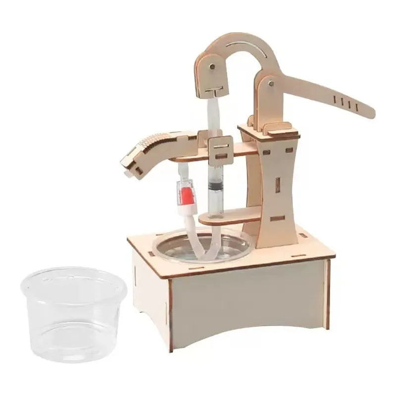 STEM Wooden DIY Hand Pump Well Model Classic Creative Science Experiment Assembly Toy Physics Learning Educational Fun Kids Gift