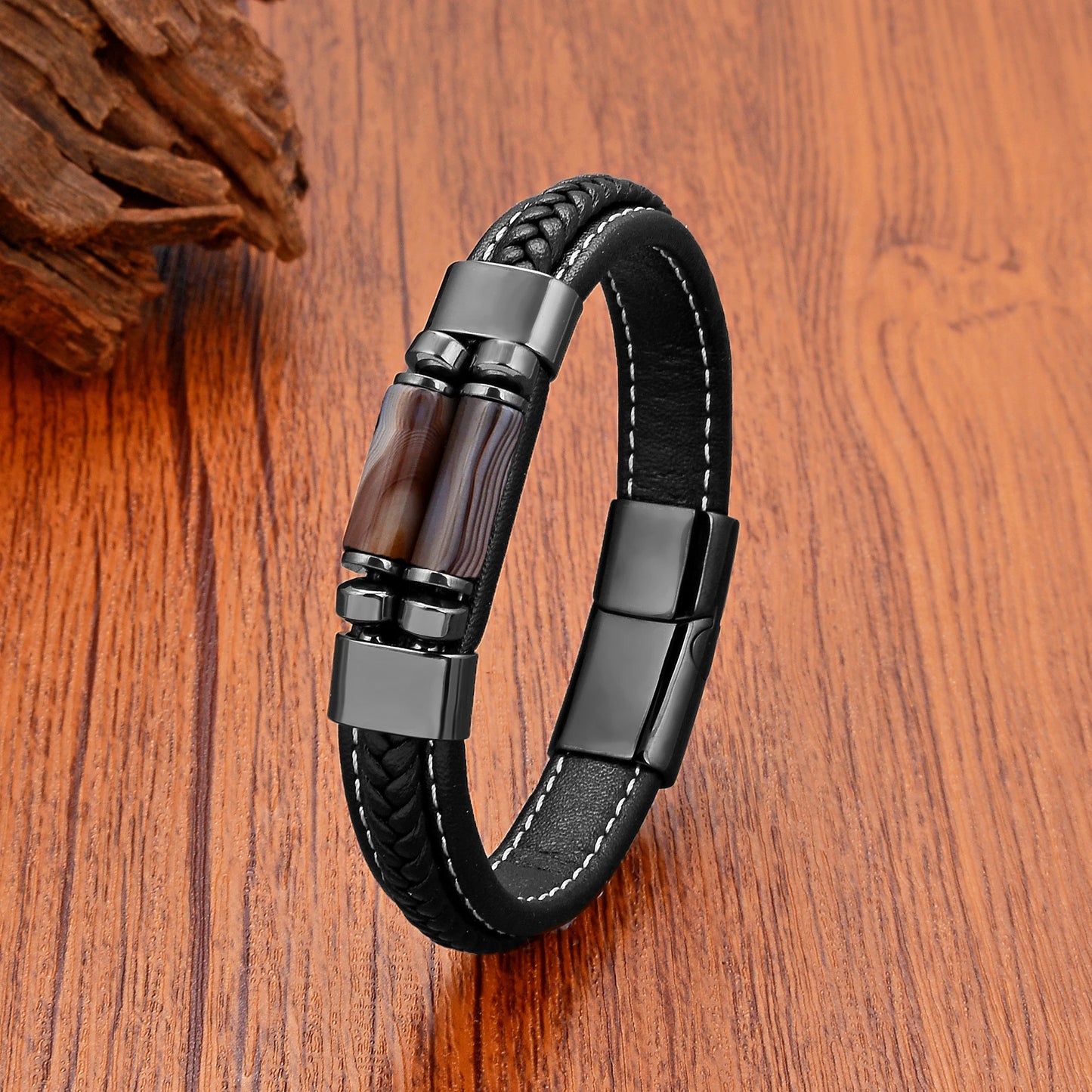 Natural Tiger Eye Agates Crystal Beads Handmade Bracelets Bohemia Style Men Women Leather Bangles 2023 Fashion Jewelry Gifts