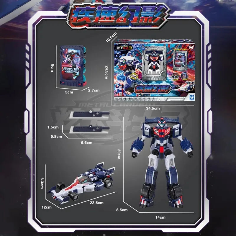 Special OfferNew Season 3 Metal Cardbot SPARKBIT Transforming Robot to Car Action Figures with Card Transformation Car Mol Toys
