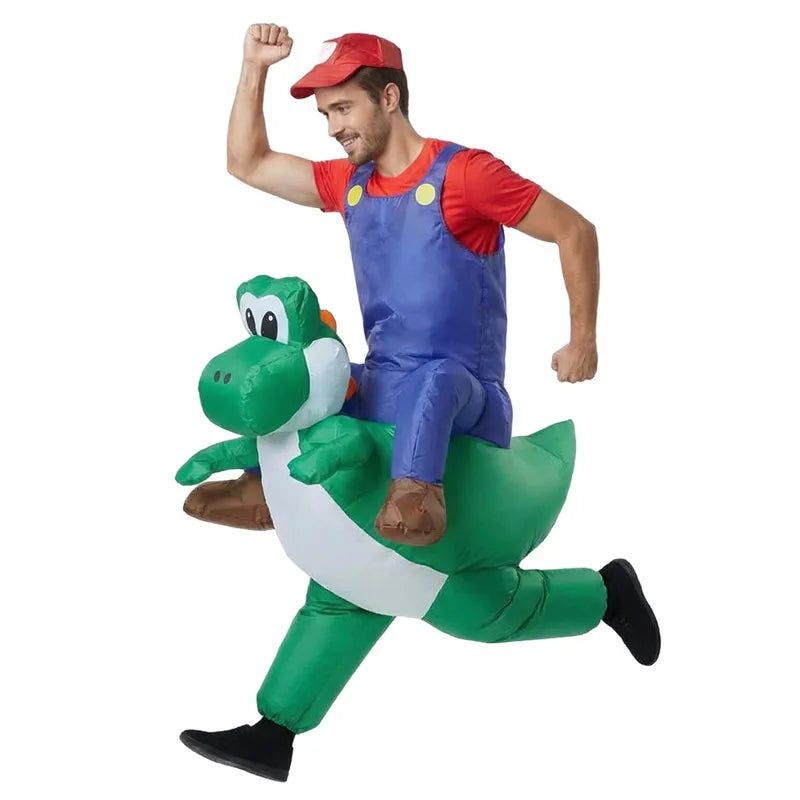 Halloween Plumber Costume Dinosaur Inflatable Suit Adult Kids Party Cosplay Performance Outfit Holiday Dance Parties & Carnival