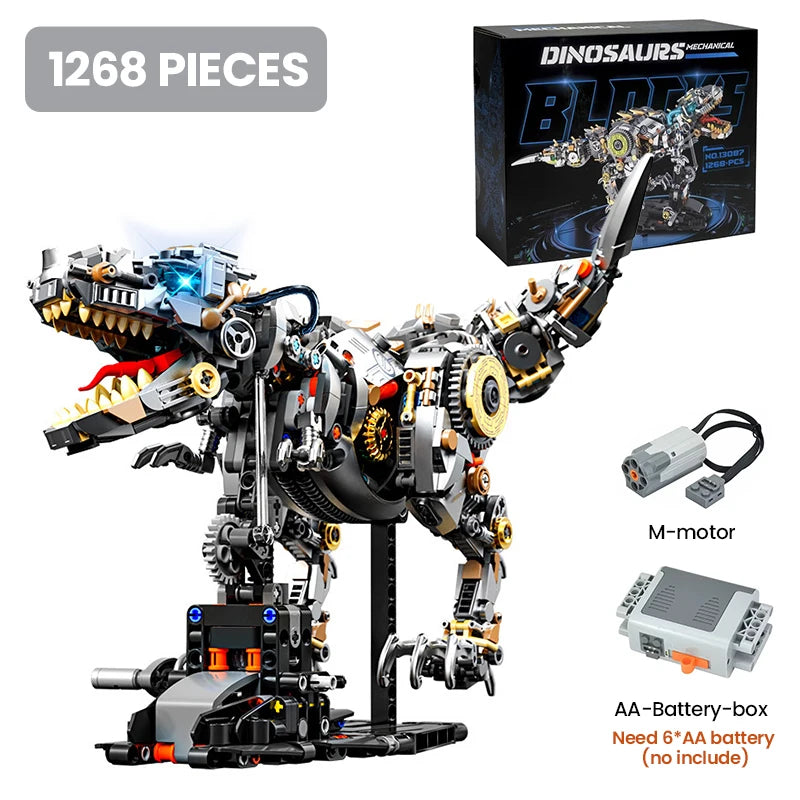Mechanical Building Set Lights Movable Robot Mantis Dinosaur Horse DIY Science Technical Bricks STEM Toy Kit for Adults Kids