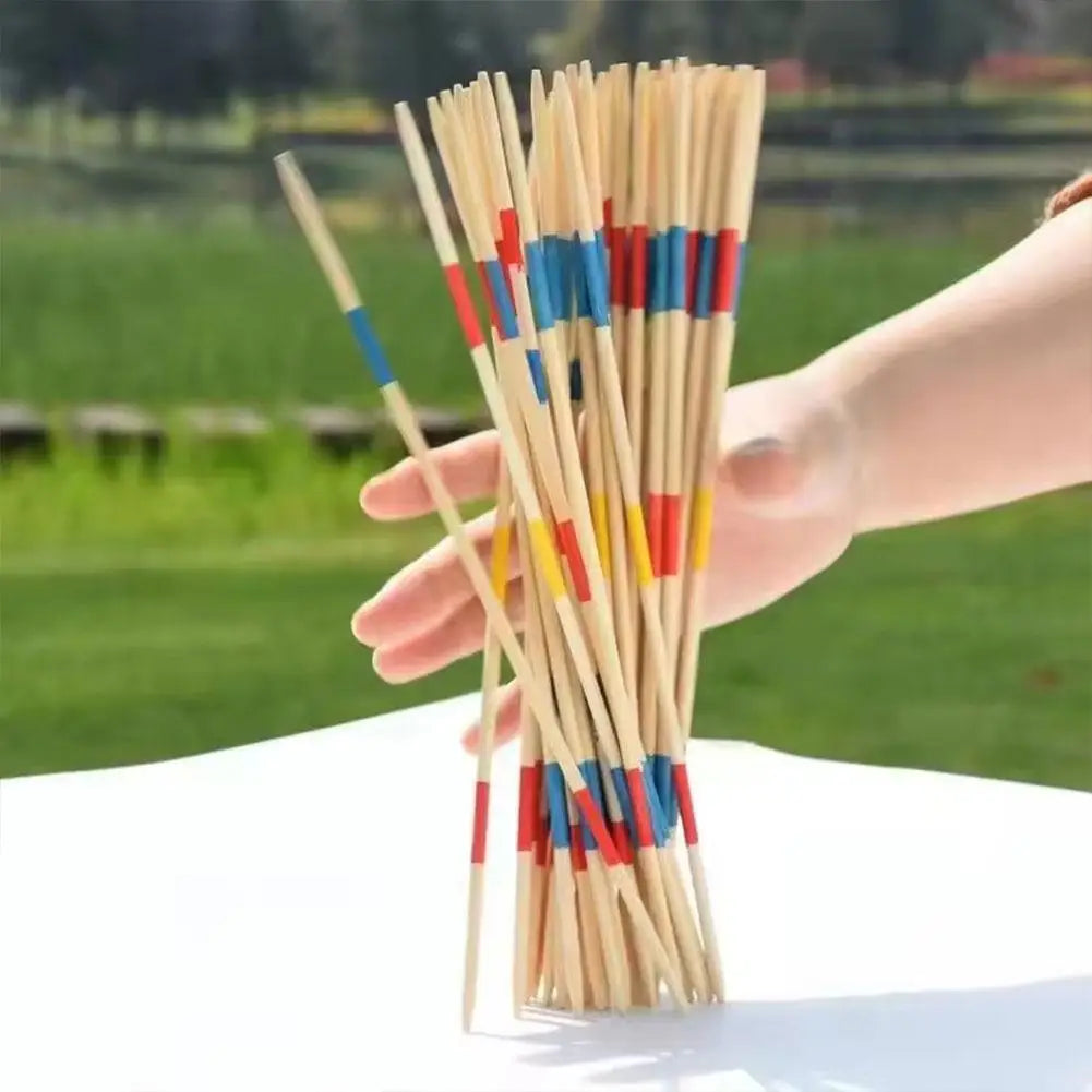 1Set Traditional Mikado Spiel Pick Up Sticks With Box Multiplayer Game Baby Educational Wooden Board Games Stick with Wooden Box