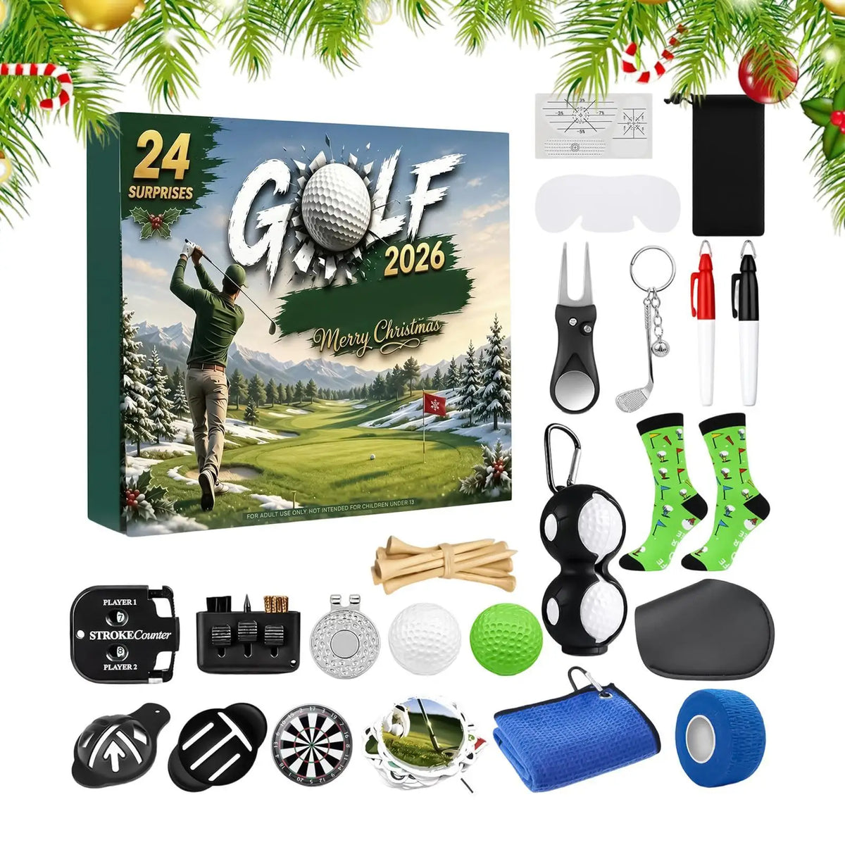 Golf Advent Calendar – 24-Day Christmas Countdown with Golf Accessories