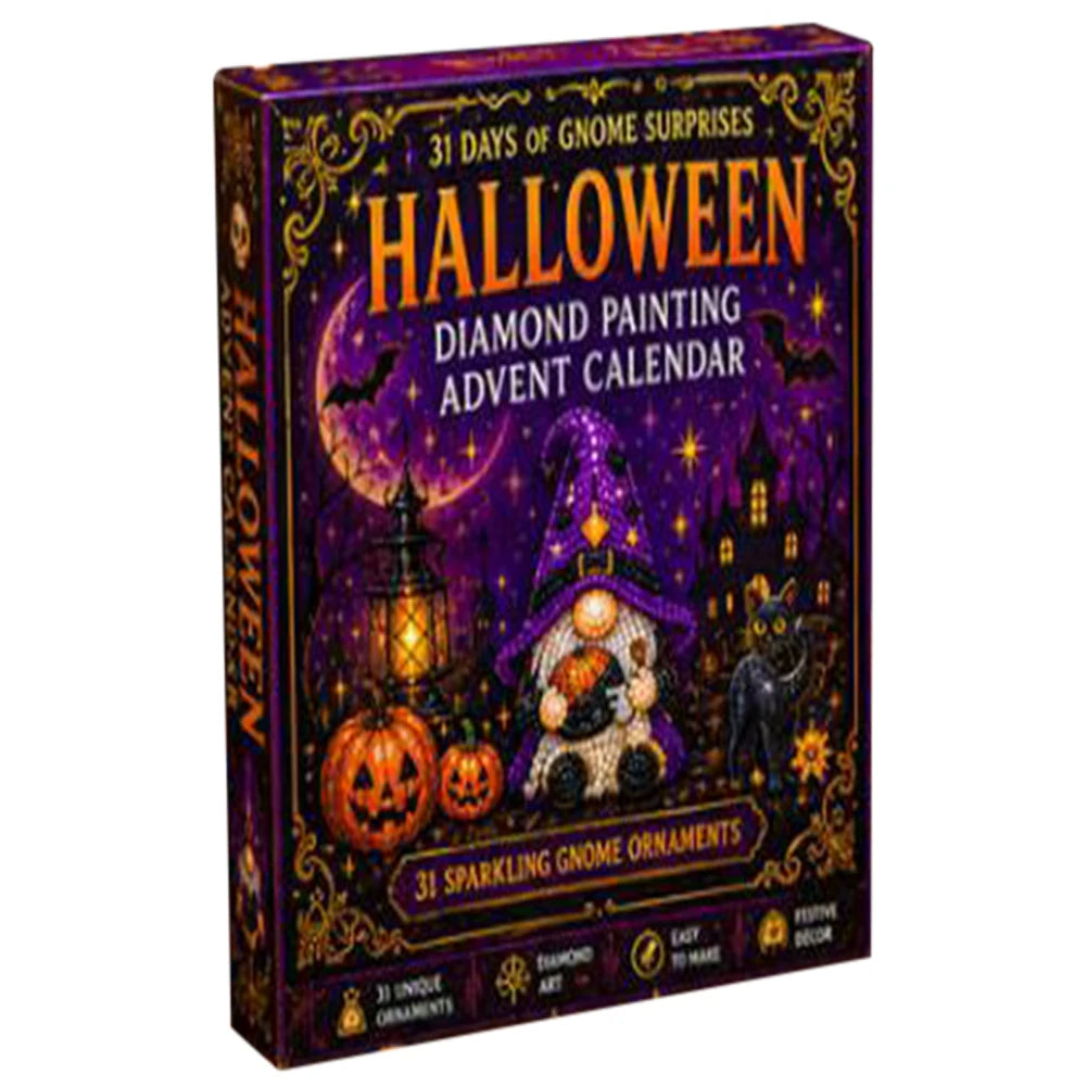 31 Days Of Gnome Surprises Halloween Diamond-Art Painting Advents Calendar Complete DIY Craft Kit Relaxing DIY Craft Activity