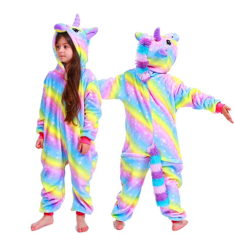 Kids Unicorn Onesie Costume – Hooded Kigurumi Pajamas in 8 Colors, Heights 95–145 cm