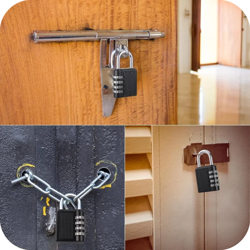 New Metal 4-digit Code Lock Outdoor Waterproof Padlock Suitcase Luggage Code Lock Home Locker Code Padlock Room Security Lock