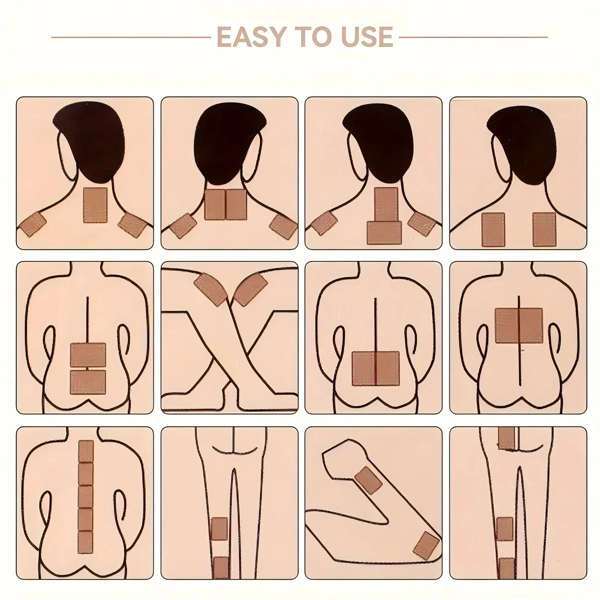 Elbow and Knee Pads, Hot Compress Patch for neck, Shoulder, Back, Wrist, Knee and Abdomen,Long-lasting Warm Knee Patches
