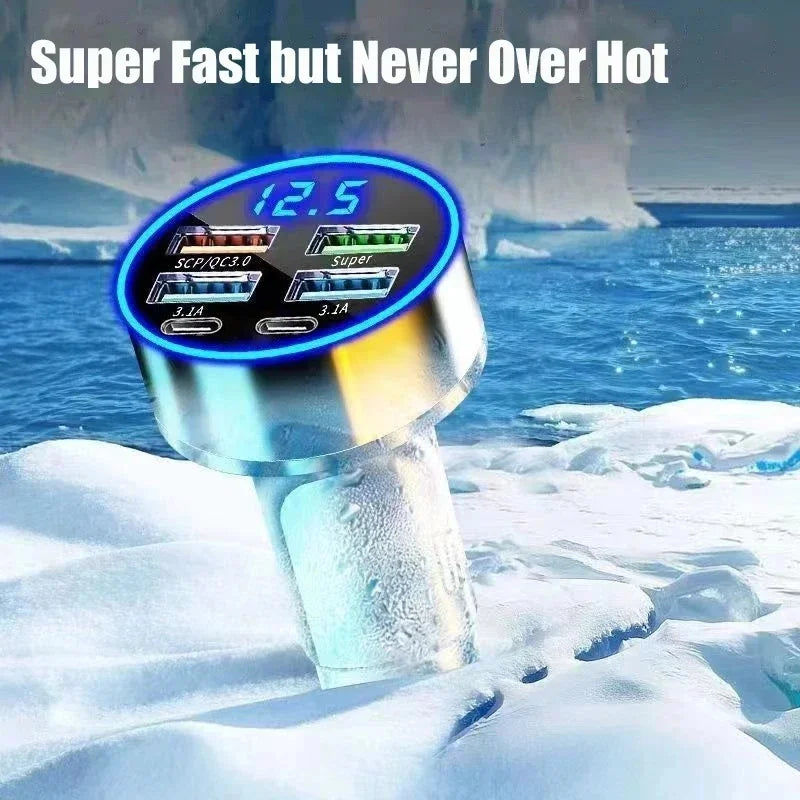 350W Car Charger USB PD QC3.0 USB C Car Phone Charger Type C Adapter for iPhone Samsung Huawei Xiaomi Quick Charge 