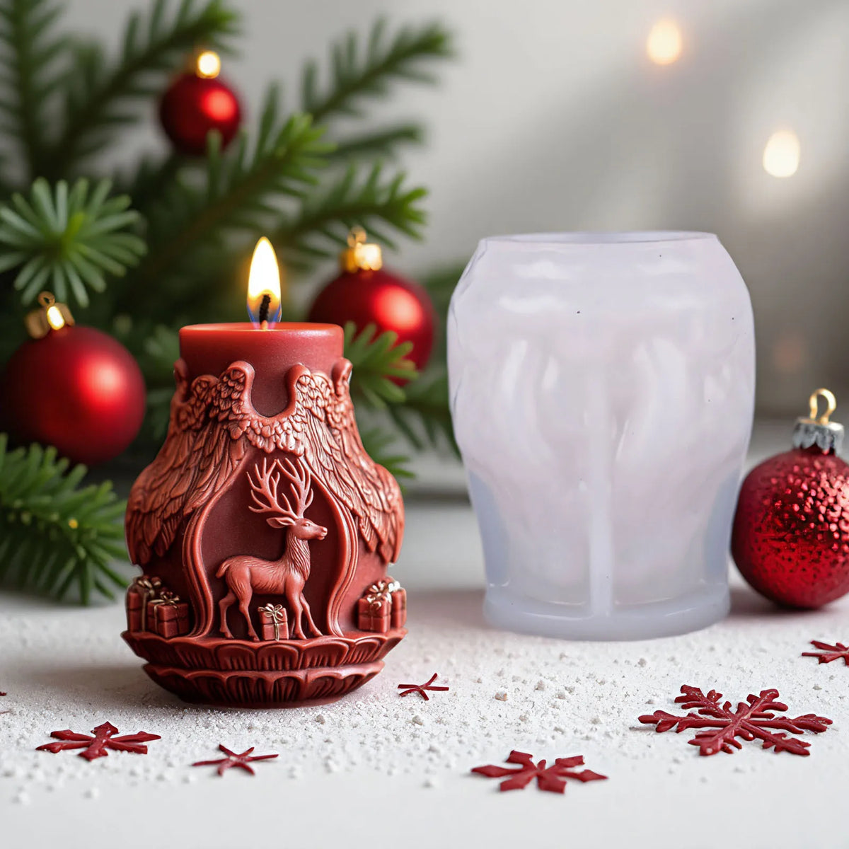 Santa Claus and Elk Candle Making Molds, Suitable for Candle Making, Home Ornaments, Jewelry Earrings and Accessories, Suitable for Beginners' DIY, Christmas Series, Exquisite Gifts