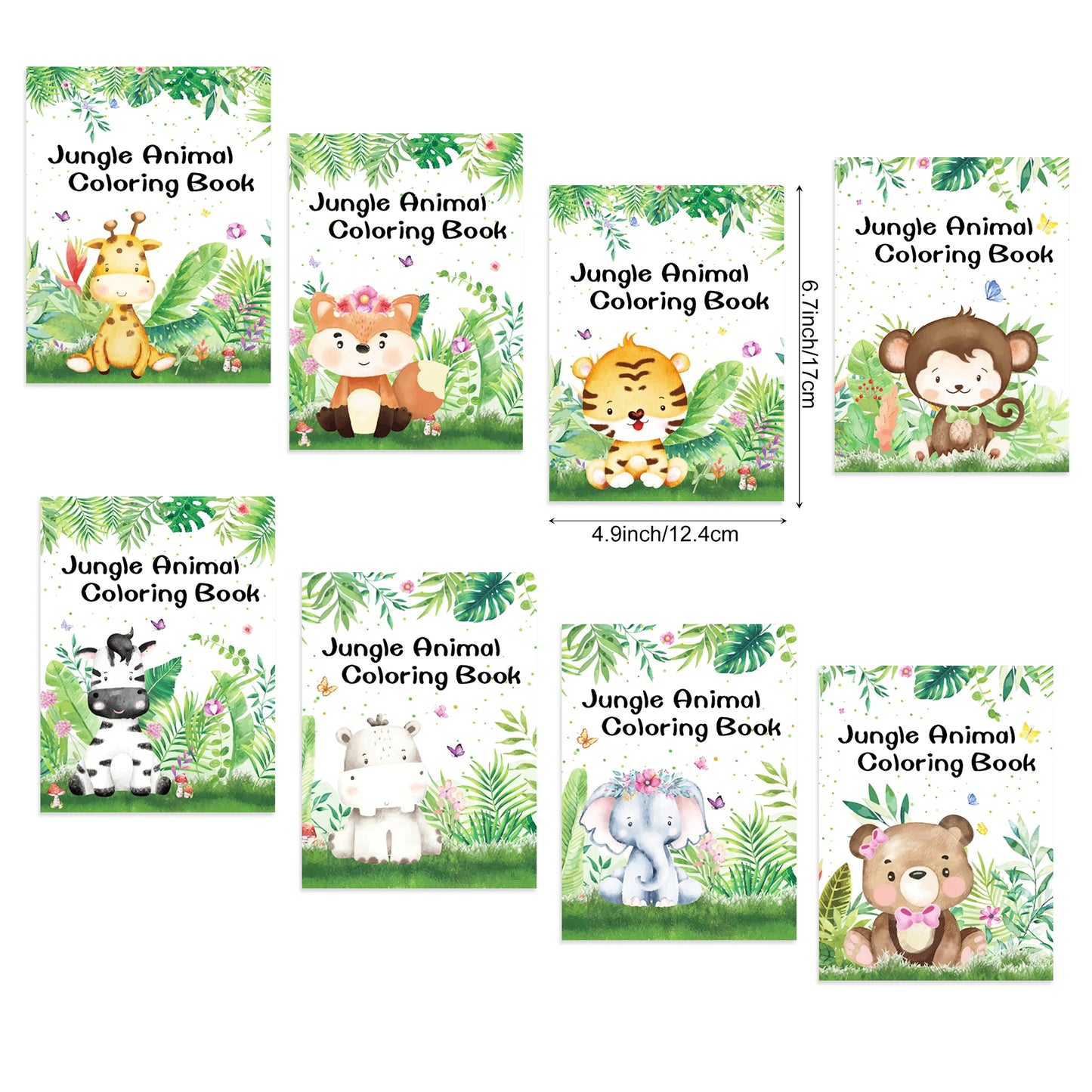 16pcs Cartoon Jungle Safari Animals Graffiti Painting Book Kids Coloring Picture Books Birthday Party Gifts Drawing Notebook