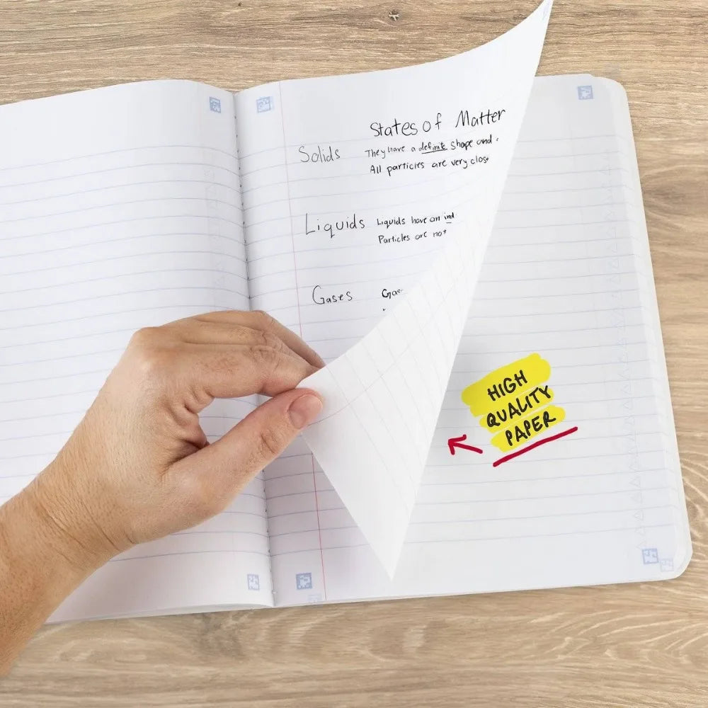 9.75" x 7.5" Wide Ruled Composition Notebook, 80 Pages, Flexible Soft Cover, Acid-Free Paper, Rounded Corners, Premium Stationery for Adults & Students
