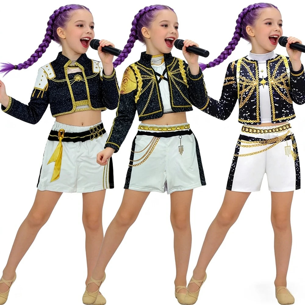 Christmas Easter Halloween Costume Warrior Costume 3Pcs Cosplay Clothing Wig Idol Star Anime Stage Performance Christmas Outfits