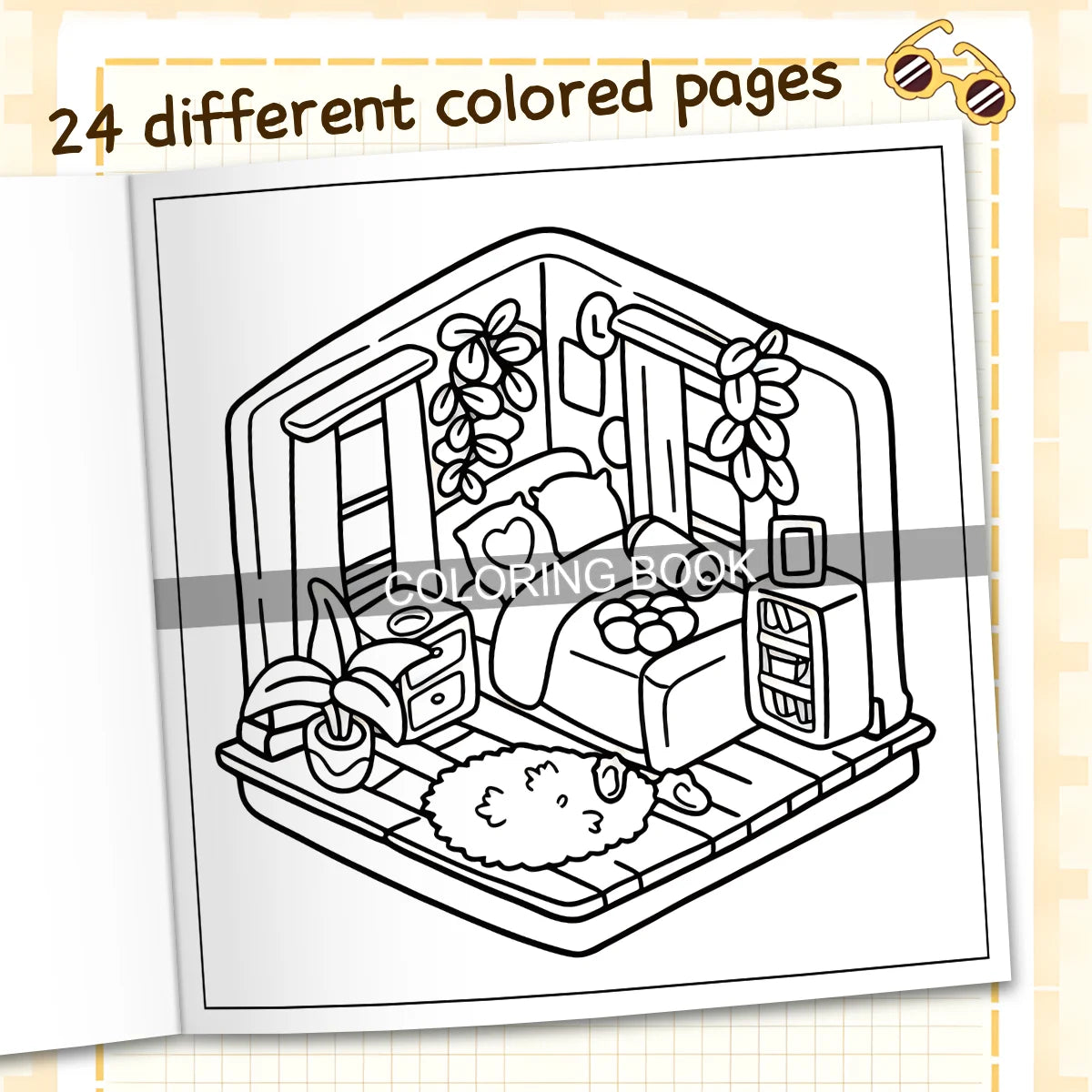 LOVELY ROOM Coloring Book for Adults Featuring Cartoon Bold-easy Patterns for Relaxation Kids DIY Painting Drawing Books 