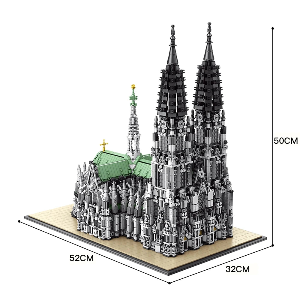 8614PCS Cologne Cathedral Building Blocks Gothic Church Architecture Modular Model Kit ,Assembly Toys for Adults Gift Home Decor