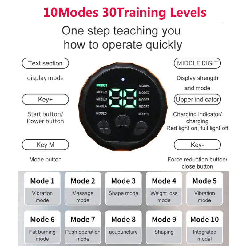 Waist Abdominal Massager Massage Belt Muscle Toner Abdominal Toning Belts USB Recharge Home Gym Fitness Massage Equiment
