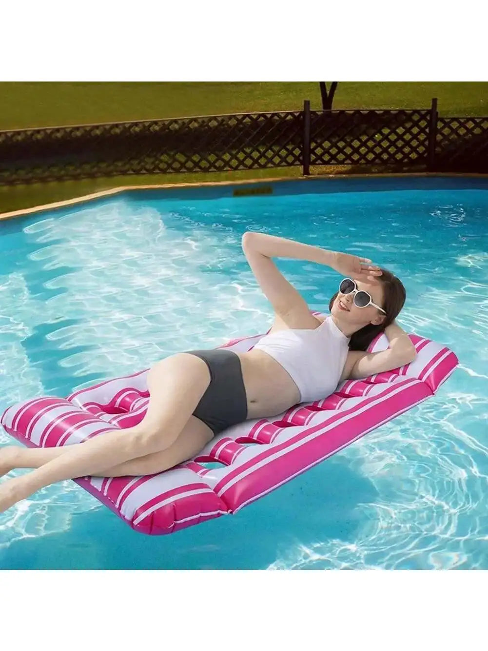 1pc Summer Foldable Water Hammock Inflatable Sea Mattress PVC Floating Sleeping Bed Chair Swimming Pool Beach Lounger Adult Buoy