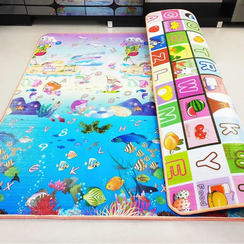 Baby Play Mats Doubel Sided Animals Kids Rug Educational Toys for Children Soft Floor Toddler Crawling Carpet Game Activity Gym