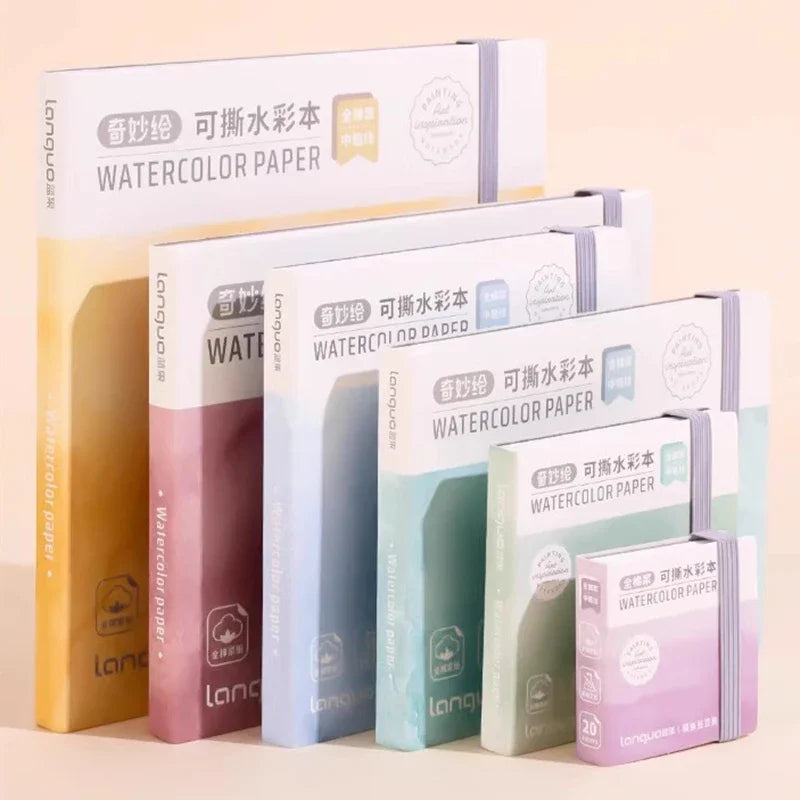 100% Cotton Watercolor Book 300g Thick Paper Mini Portable Tearable Watercolor Paper Art Student's Painting Drawing Supplies
