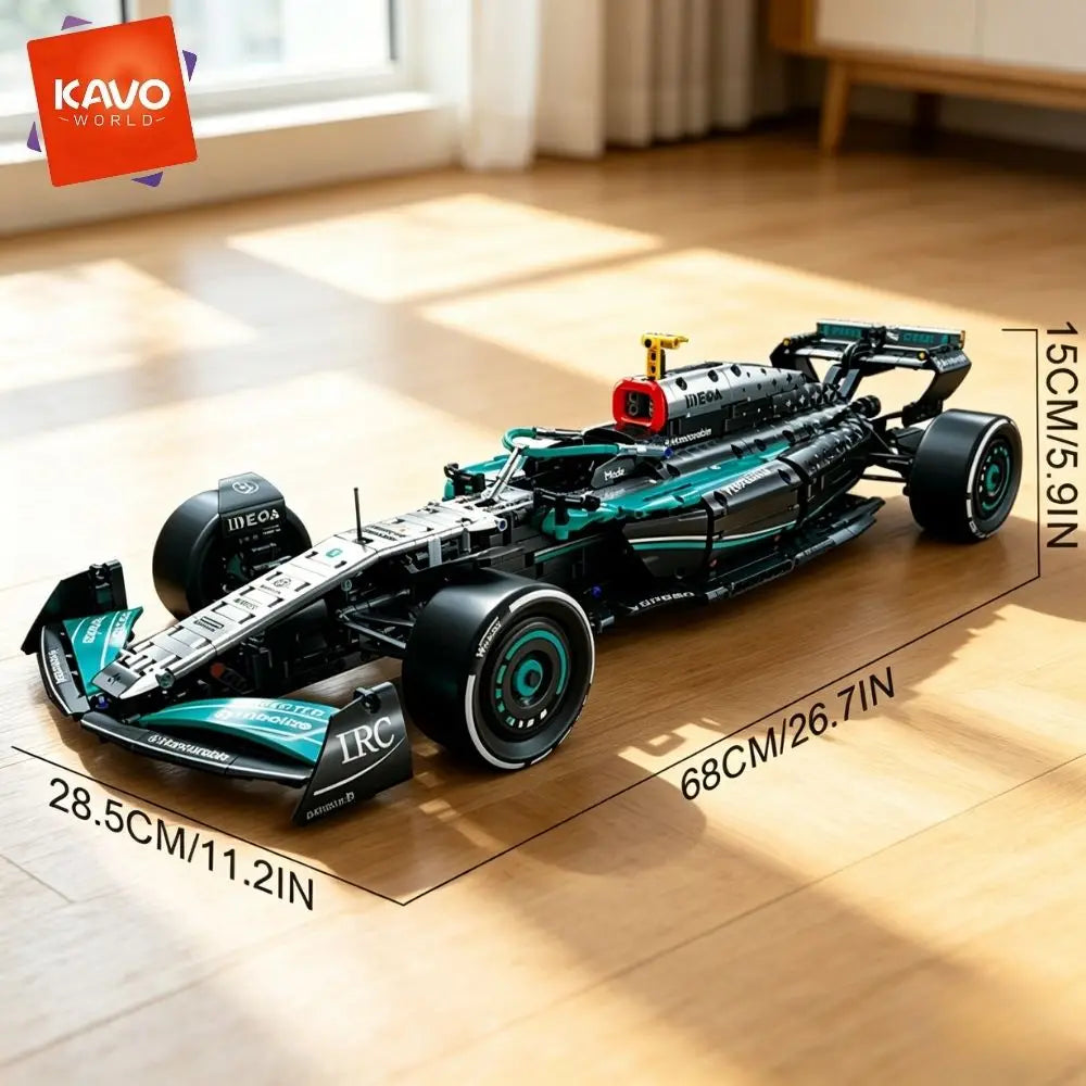 KAVOWORLD 1764PCS 1:8 Scale Supper Speed Race Car Building Blocks Large City Sport Vehicle Toy with Front Wheel Linkage Steering Simulated Cockpit STEM DIY Vehicle Model for Desktop Decor Anniversary Black Friday Gift Brick Hobbyists Automotive Lovers