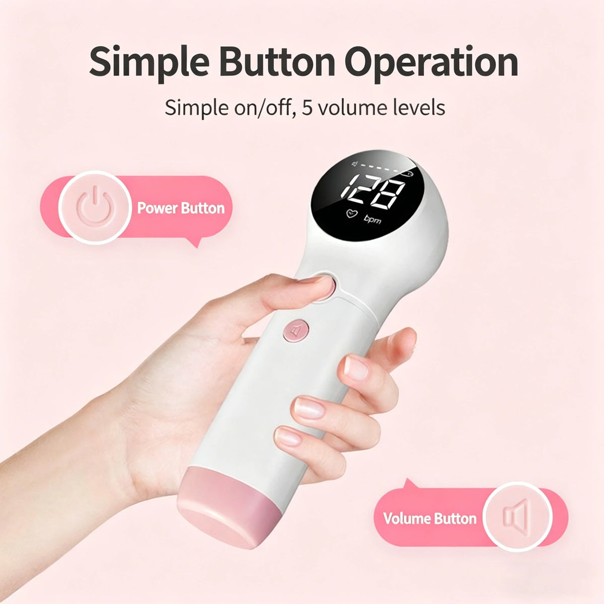 Portable Ultrasound Doppler Fetal Pregnancy Electronic Monitor For Pregnant Women Baby Fetal Movement Ultrasound Stethoscope