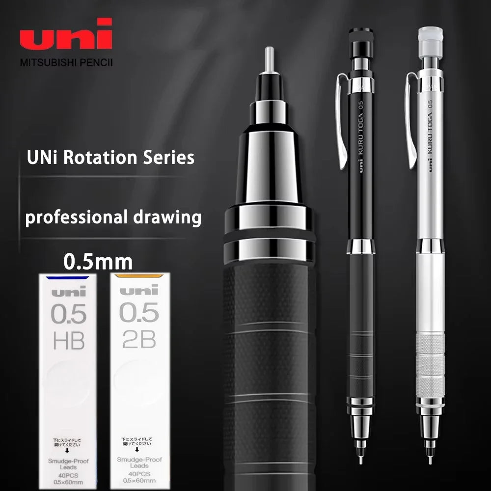 Uni Mechanical Pencil Set M5-1017 Kuru Toga Roulette Model Automatic Lead Spin 0.5mm Office School Supplies Japanese Stationery