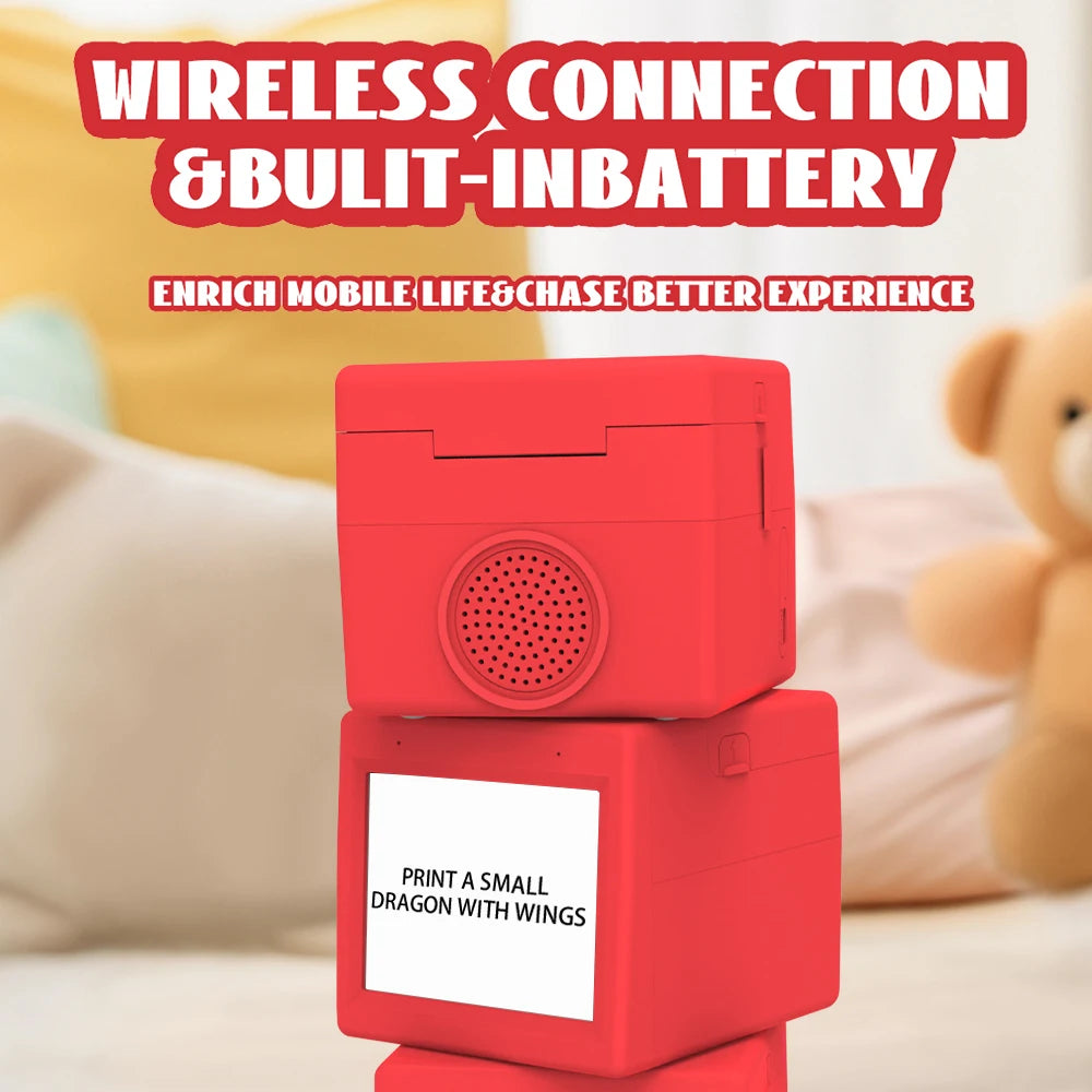 AI Magic Box Voice Control Portable HD Screen Printer for Kids Gift Drawing Printing Toy WIFI Android iOS Thermal Printer