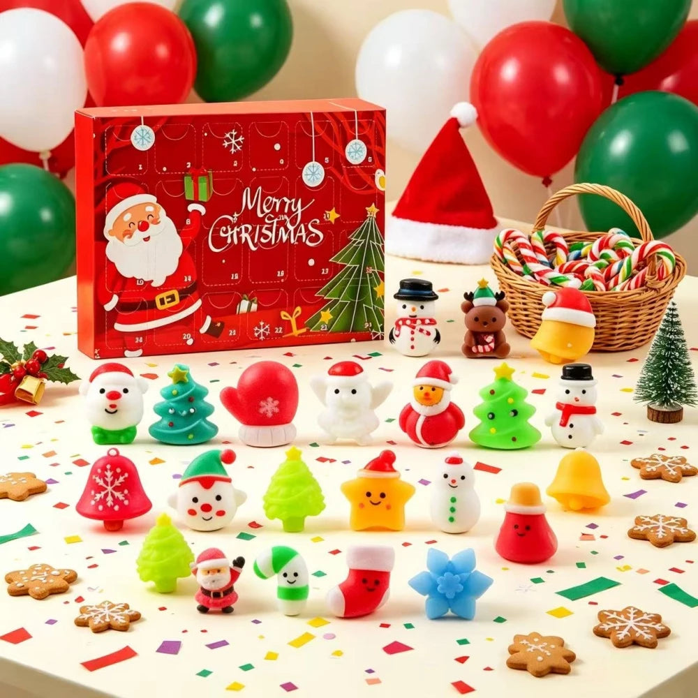 Squishy Ornament Advent Calendar – 24-Piece Christmas Countdown Decor Set