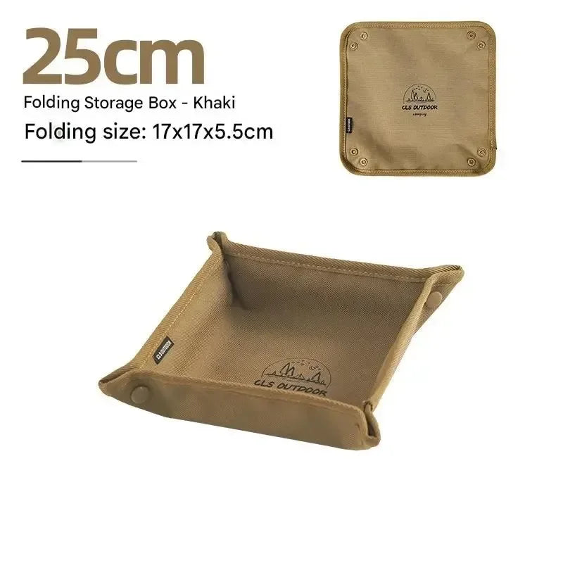 Camping Storage Tray Home Travel Storage Box Outdoor Camping Portable Folding Table Stacked Square Clutter Storage Tray