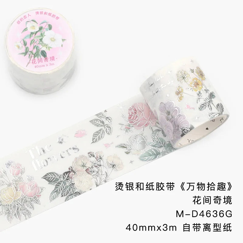 Art Hand Account Material Diy Sticker Tape Decoration Butterfly Mountain Forest Plant Flower Retro Washi Tape