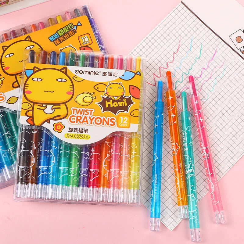 36/12 Pcs Rotate Color Crayola Washable Crayons for Kids Bulk Crayons for Toddler Arts & Crafts, Back to School Supplies Crayons