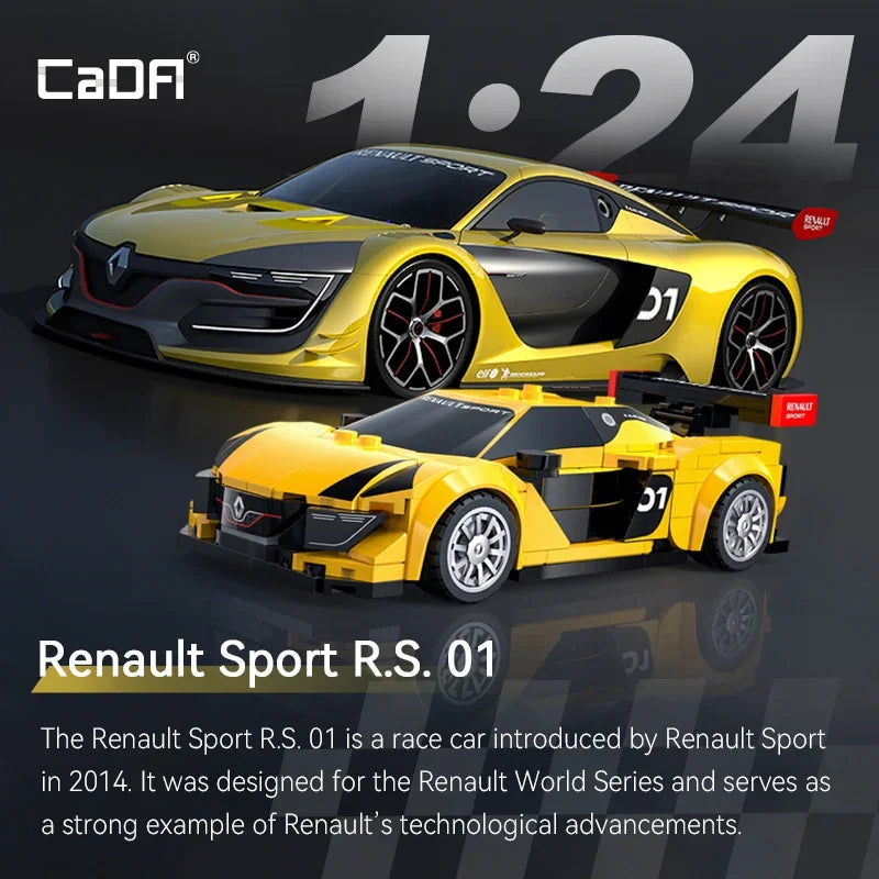 Technik RS.01 Sport Racing Car 1:24 Maxi Turbo RC Speed Supercar Sports Vehicle Building Blocks Model Kit Retro Toys Adults Gift