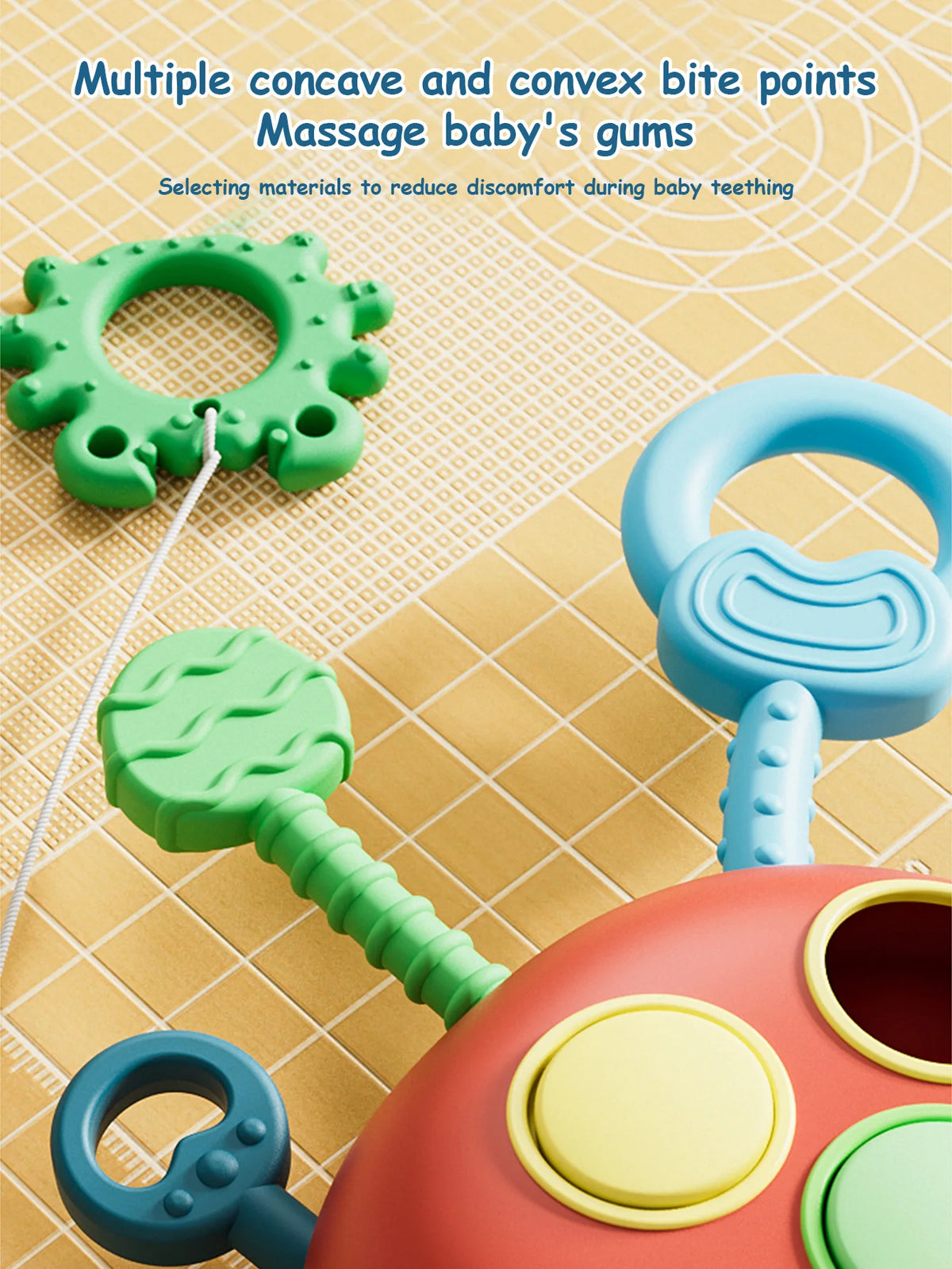 Montessori Toddler Pull Toy String Sensory Toys Silicone Activity Development Baby 0-12 Months cute animals Educational Gifts