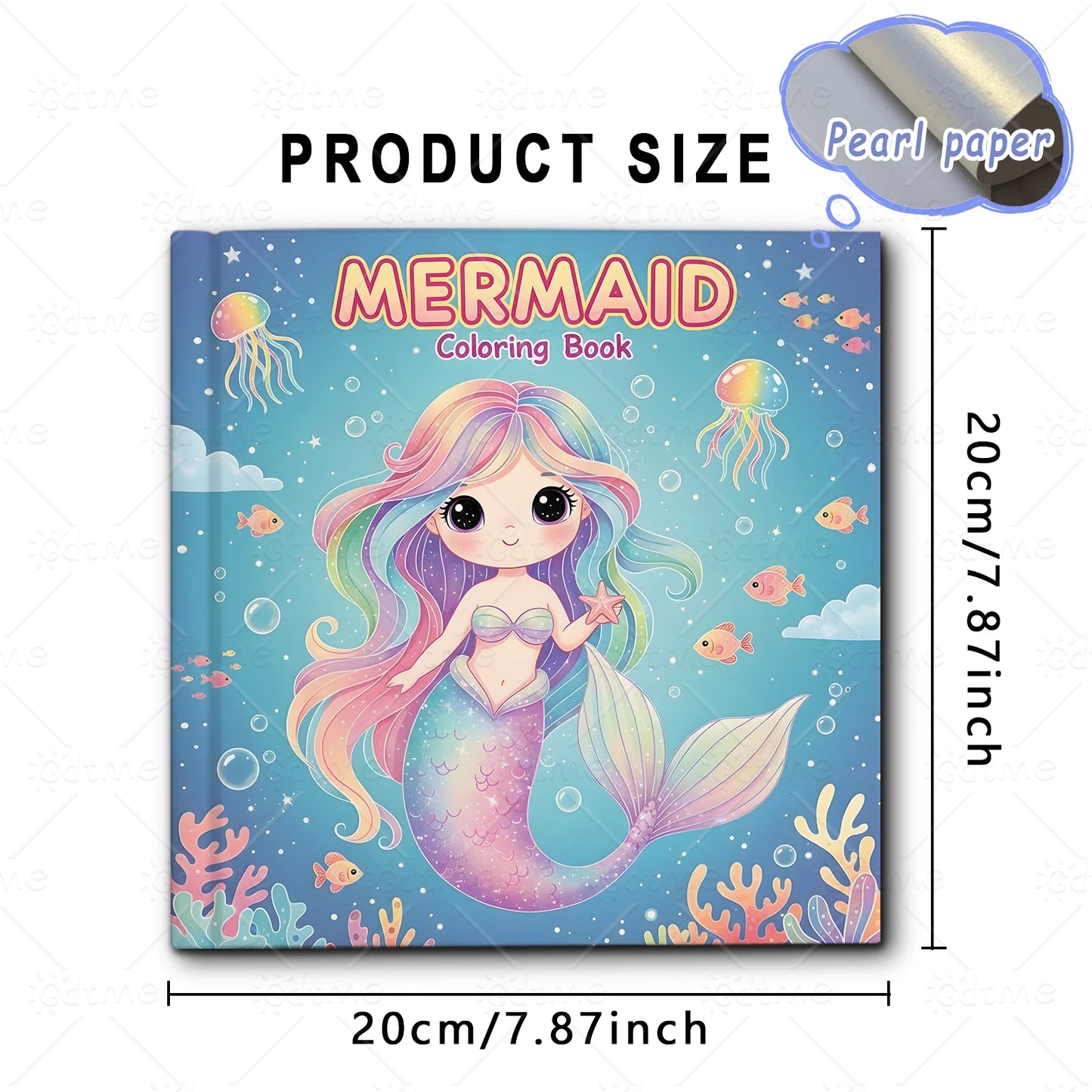 1PC MERMAID Coloring Book for Adult Featuring Bold-easy Pattern for Relaxation Kids Educational DIY Painting Drawing Book