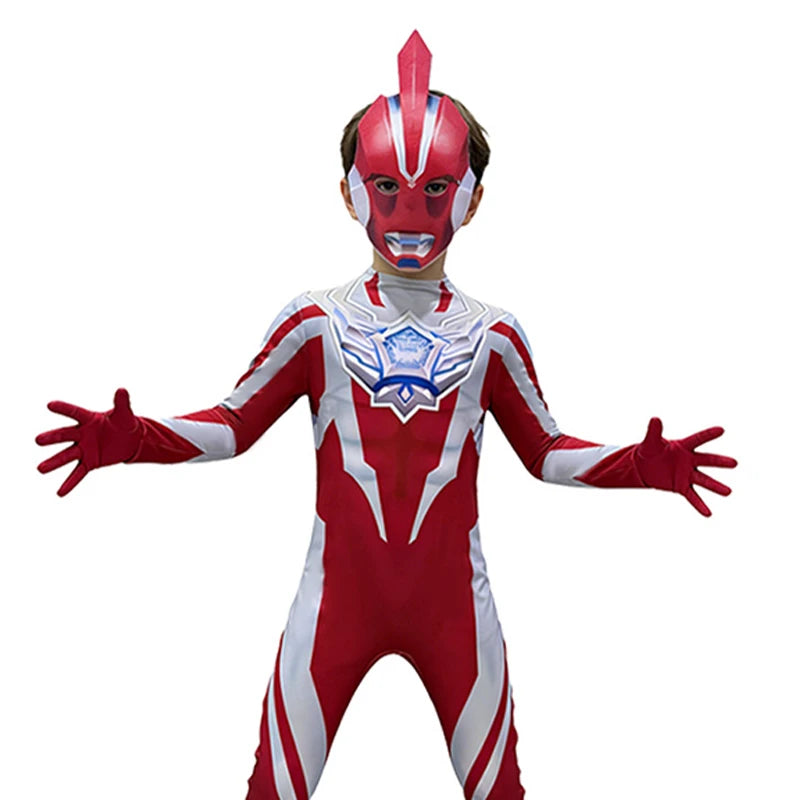 Kids Halloween Superhero Style Costume, Tight Fitting Jumpsuit for Stage Show, Cool Boys Party Outfit