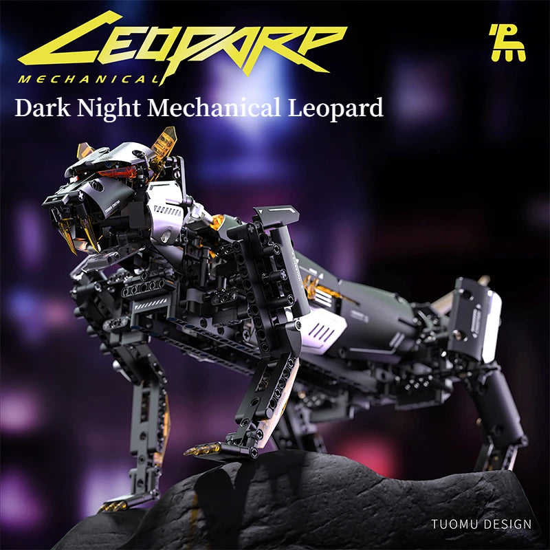 3 Types Creative STEM Programmable Dark Night Mechanical Leopard War Robot Dog Building Blocks Construction Bricks Toy Gift