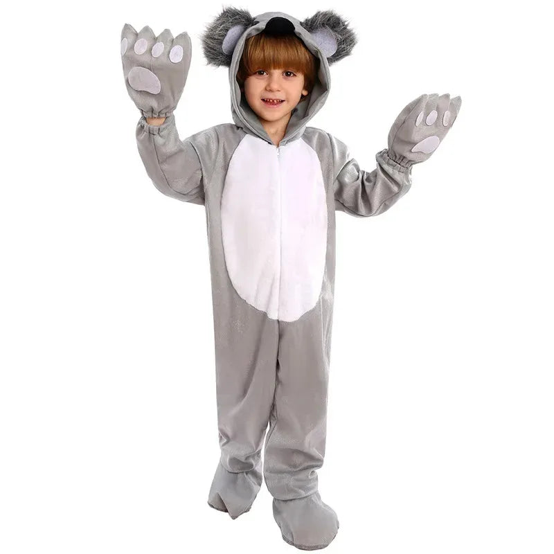 lHalloween Cosplayl Kids Koala Tree Bear School Party Stage Show Performance Roles Play Outfit Children Boys Girls Halloween Cos
