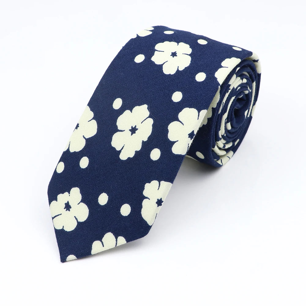 New Floral Elegant Tie For Men Women 100% Cotton Beautiful Flower Paisley Necktie Narrow Skinny Cravat Wedding Casual Corbatas