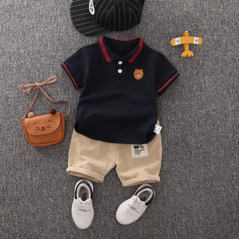 Children Clothing mother Kids Clothes Children's Sets Boys T-shirt Shorts Summer Cotton Short sleeve fashion Suit2PCS