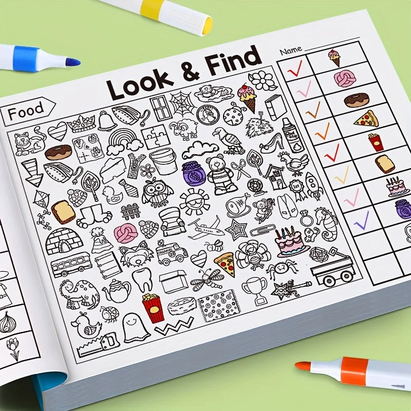 Kids Hidden Object Coloring Book Interactive Educational Matching Game Kids Early Learning Activities Enhance Visual Perception