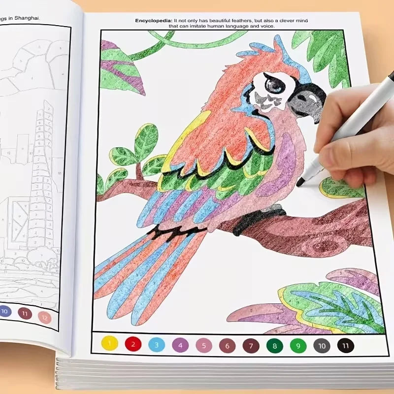 Concentration Training Coloring Book for Kids Pattern Coloring Pages Stress Relief Art Activity Book Creative Painting Book
