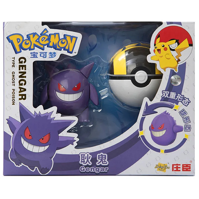Genuine Pokemon Anime Figure Pikachu Gengar Charizard Gyarados Mew Dragonite Pet  Collect Model Doll Transformation Toy Gifts