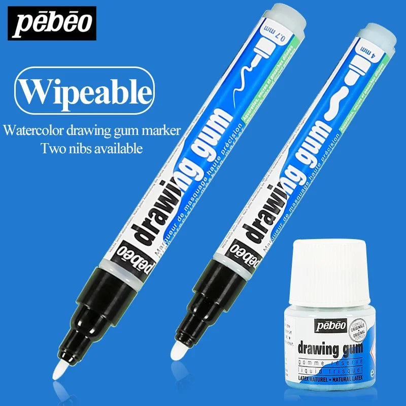 Pebeo Watercolor Marker Pen Blank Drawing Gum 0.7mm 4mm Watercolor Liquid Art Masking Pen France