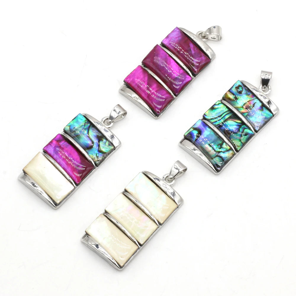 Hot Sale Natural Shell Pendant Mother Of Pearl Rectangle Pendant For Jewelry Making DIY Necklace Bracelet Accessory