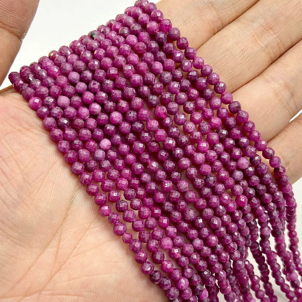 Natural Rose Pink Red Quartz Crystal Stone Beads 2 3 4mm Agates Chalcedony Morganite Rhodochrosite Gem Bead For Making Jewelry