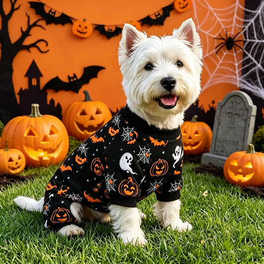 Dog Halloween Pajamas – Stretchy Black Pet Costume for Medium Dogs, XS–XXL
