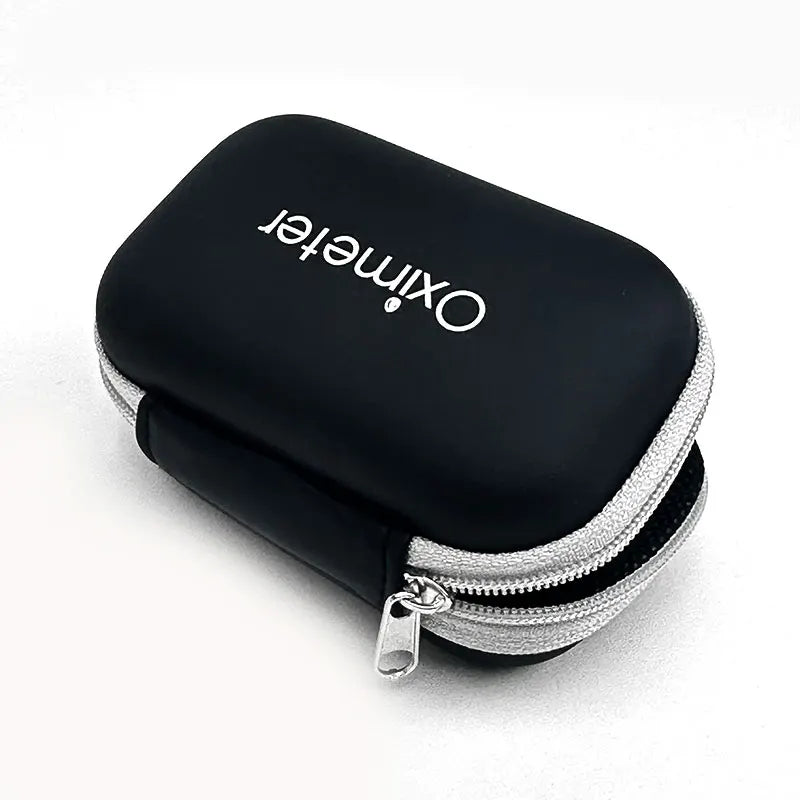 AIQUE 1Pc Oximeter Storage Bag for Finger Pulse Oximeter Reasonable Design Strong Space Protective Cover Zipper Hard Bracket Bag