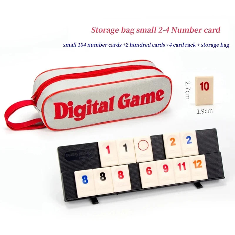 Rummy Cube Game with 4 Racks, 106 Rummy Cube Game Set with Portable Case, Rummy Tiles Travel Set for Family Classic Board Games