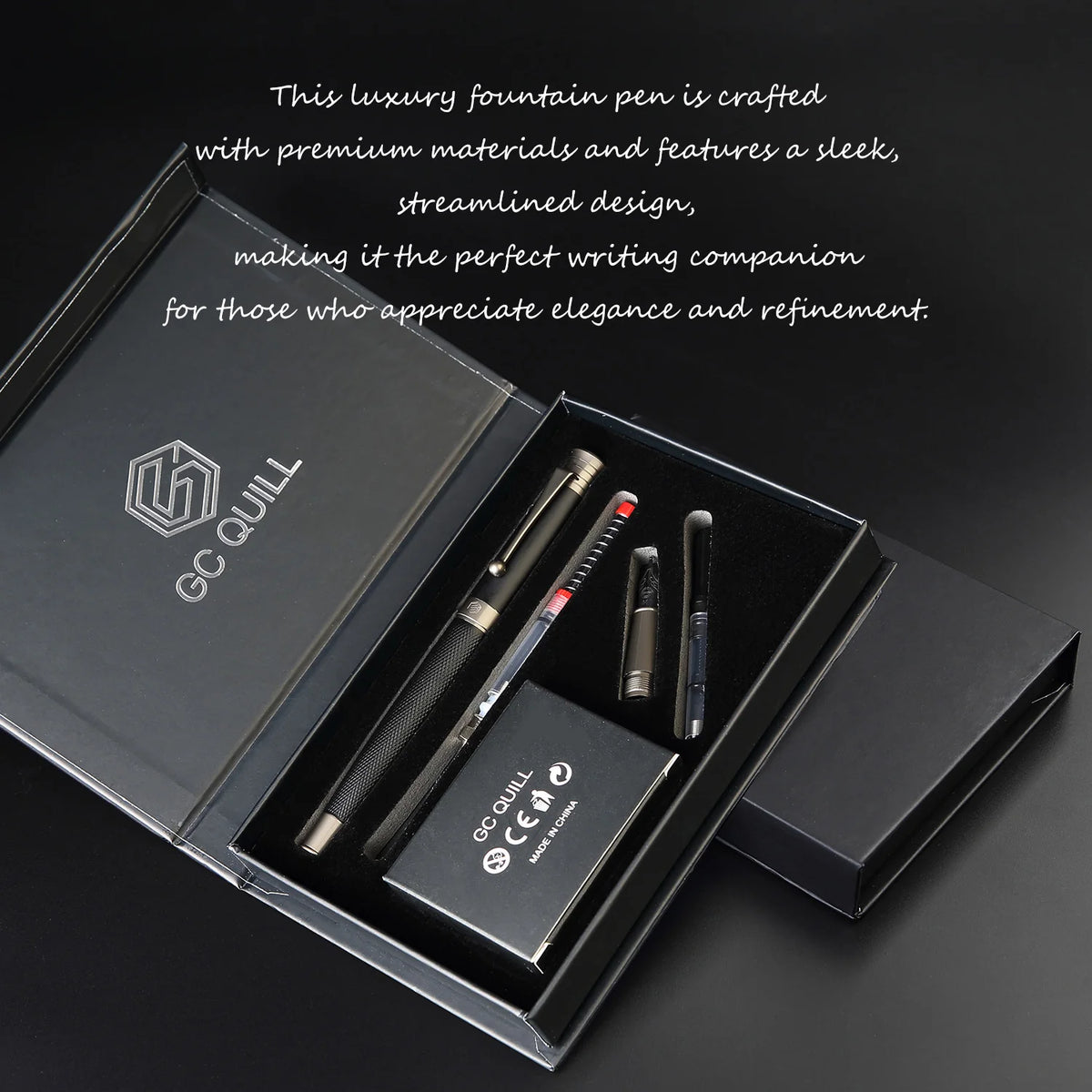 Fountain Pen Set - Fine & Medium Nibs, Includes 18 Ink Cartridges, Ink Refill Converter & Syringe Filler, Gift for Writing
