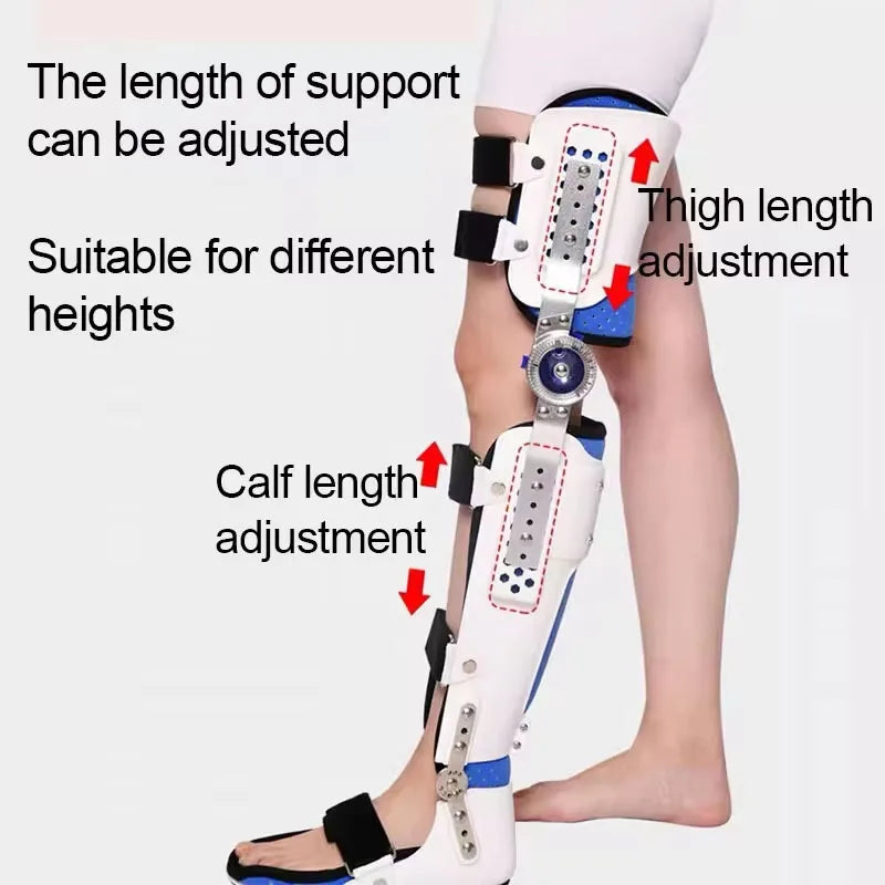 Adjustable Height Knee Brace Knee Ankle Foot Orthosis Brace Thigh Knee Joint Foot Ligament Injury Protector Support Fixator