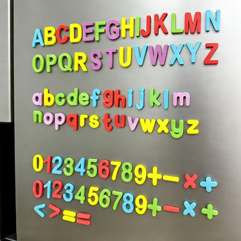 Magnetic Letters Numbers ABC 123 Fridge Magnets Plastic Educational Toy Set for Kids Preschool Learning Uppercase Lowercase Math